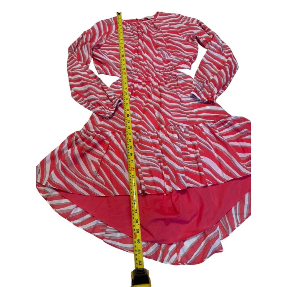 Michael Kors Cotton Lawn Cutout Mini Dress In Zebra Geranium Red/Pink XL - Picture 8 of 13